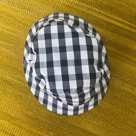 Solid and Striped Black and White Gingham Bucket Hat - Picture 1 of 7